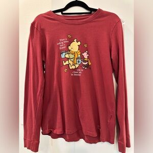 Life Is Good Red Winnie the Pooh Long Sleeve Tee